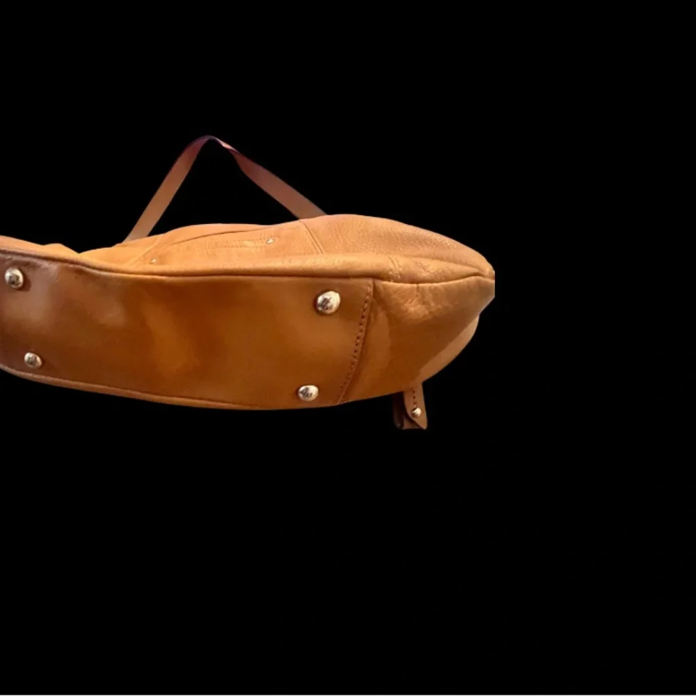 B Makowsky Tan Leather Hobo Bag
